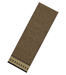 Dark Beige Woven Chirala Cotton Saree With Contrast Border-CR1412