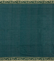 Bottle Green Handloom Bengal Cotton Saree With Tribal Motifs-BG1984