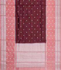 Maroon Woven Banarasi Poona Silk Saree With Checks & Buttas-BP1007