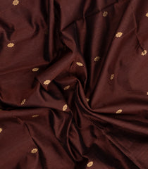 Brown Handloom Maheswari Silk Cotton Saree With Buttas & Zari Border-SC4863