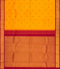 Yellow Handloom Korvai Kanchipuram Silk Saree With Buttas-KA15397