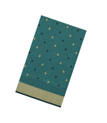 Sea Green Handloom Maheswari Silk Cotton Saree With Triangle Buttas-SC4966