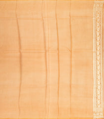 Peach Handloom Banarasi Organza Silk Saree With Floral Motifs-BE1401
