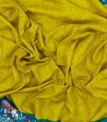 Neon Green Printed Synthetics Dupion Saree With Abstract Motifs-BL5206