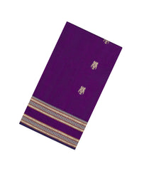 Purple Handloom Silk Cotton Saree With Buttas-SC4330
