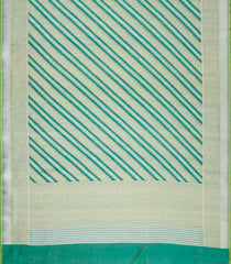 Aquamarine Handloom Organza Satin Soft Silk Saree With Diagonal Floral Motifs-SO4140