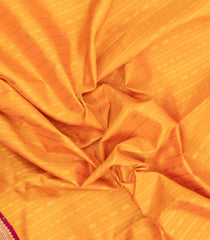 Mango Yellow Handloom Korvai Kanchipuram Silk Saree With Floral Stripes-KA15962