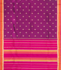 Magenta Handloom Kanchipuram Silk Saree With Zari Buttas-KA15684