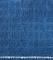 Indigo Printed Jaipur Cotton Saree With Dotted Motifs-JC1439