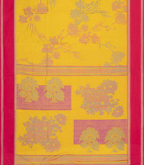 Yellow Printed Synthetic Dola Saree With Contrast Border-BL5413