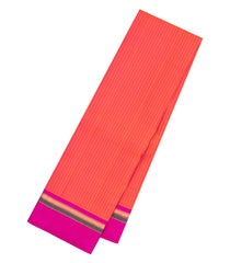 Orange Handloom Kanchipuram Silk Saree With Stripes-KA15515