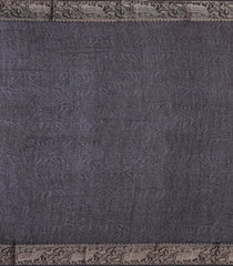 Black Printed Chanderi Cotton Saree With Zari Border-CC1565