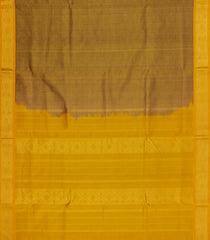 Mustard Handloom 9 Yards Silk Cotton Saree With Contrast Border-SC4449