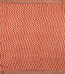 Rust Printed Chanderi Cotton Saree With Zari Border-CC1560
