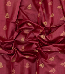 Peach Woven Tussar Silk Saree With Floral Motifs-TU3254