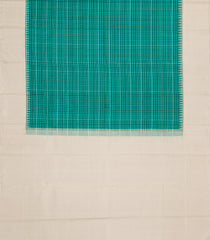 Cyan Handloom Korvai Kanchipuram Silk Saree With Silk Checks-KA14067