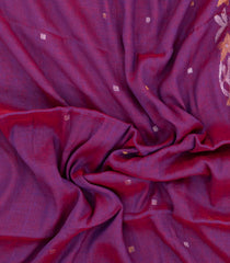 Purple Handloom Ghicha Linen Saree With Meena Buttas -TU3078