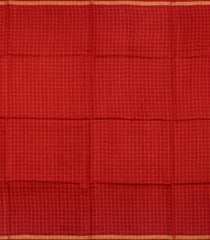 Red Woven Tussar Silk Saree With Checks-TU3510
