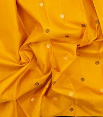 Mustard Handloom Korvai Kanchipuram Silk Saree With Silk Kanchipuram Butta Silk Sarees-KA16565