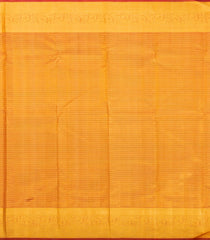 Red Handloom Tissue Kanchipuram Silk Saree With Stripes & Floral Motifs-KA15671