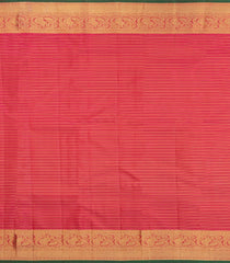 Red Handloom Kanchipuram Silk Saree With Stripes & Buttas-KA15288