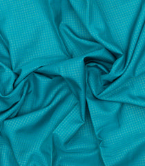 Turquoise Woven Blended Viscose Saree With Zari Checks-BL6097