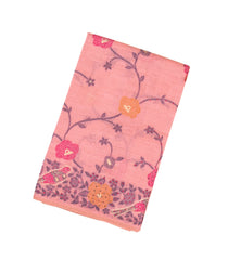 Bubblegum Pink Woven Blended Cotton Saree With Printed Bird Motifs-BL3848