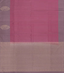 Dusty Pink Handloom Soft Silk Saree With Dotted Stripes-SO4551