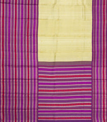 Cardamom Green Handloom Korvai Kanchipuram Silk Saree With Contrast Border -KA15828