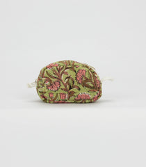 Light Green Cotton Bagru Printed Coin Pouch With Zipper-ACS1076