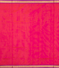 Hot Pink Handloom 9 Yards Silk Cotton Saree With Contrast Border-SC4447
