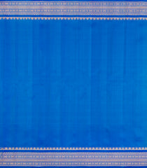 Turquoise Handloom Gadwal Silk Saree With Buttas & Contrast Temple Border-GA0298