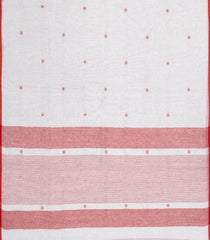 White Woven Linen Saree With Buttas -LI0728