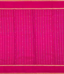 Purple Handloom Kanchipuram Silk Saree With Stripes & Contrast Border-KA16197