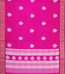 Hot Pink Printed Synthetic Dola Silk Saree With Zari Stripes & Border-SY0320