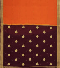 Orange Woven Mysore Silk Saree With Buttas & Contrast Border-MS3599