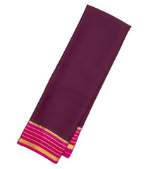 Maroon Woven Mysore Crepe Silk Saree With Pink Border-MS3178