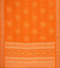 Orange Printed Synthetics Dola With Zari Stripes -BL5244