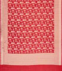 Red Handloom Organza Satin Soft Silk Saree With Floral Motifs-SO4113