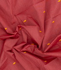 Peach Woven Chettinad Cotton Saree With Buttas & Contrast Border-CN1925
