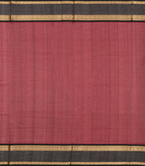 Crimson Handloom Silk Cotton Saree With Zari Checks & Contrast Border-SC4256