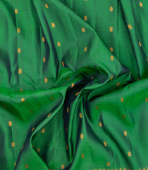 Green Handloom Gadwal Silk Saree With Buttas & Contrast Temple Border-GA0297