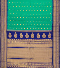Aquamarine Handloom Gadwal SICO Saree With Cotton Body & Silk Border-GA0413