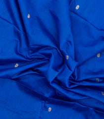 Blue Handloom Maheswari Silk Cotton Saree With Floral Buttas-SC4952