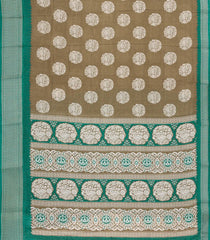 Dark Beige Printed Synthetic Dola Silk Saree With Zari Border-BL5044