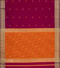 Magenta Handloom Maheswari Silk Cotton Saree With Buttas-SC4148