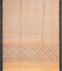 Light Peach Printed Pure Silk Saree With Floral Motifs-PS0777