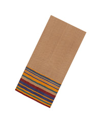 Beige Handwoven Bengal Cotton Saree With Stripes Border-BG1500