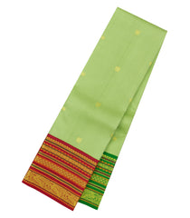 Mint Green Handloom Korvai Kanchipuram Silk Saree With Zari Buttas-KA16688