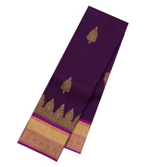 Dark Purple Handloom Kanchipuram Silk Saree With Zari Buttas-KA16907